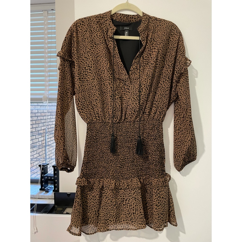 Aqua size XS leopard dress
